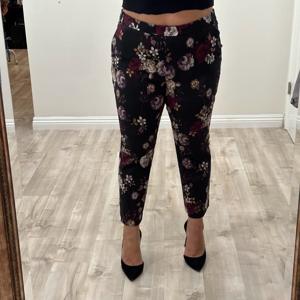 Jules & Leopold Floral Work Pants - Size XL - Black and Multicolor